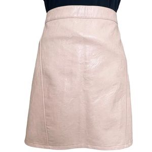 Zara peach apricot faux leather mini skirt XL